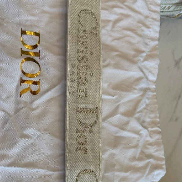 Christian Dior Cream & Gold Embroidered Lady Dior Tote - Picture 17 of 17